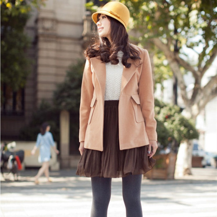 Ladies Autumn Winter Bowknot Woolen Topper