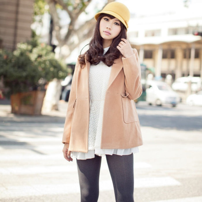 Ladies Autumn Winter Bowknot Woolen Topper