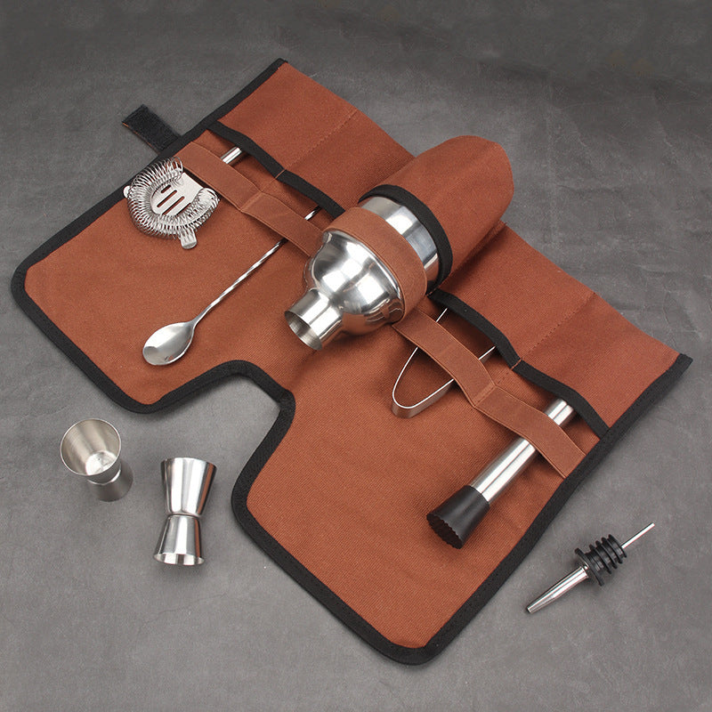 Canvas Mixologist Kit Foldable Mixologist Tools Storage Bag