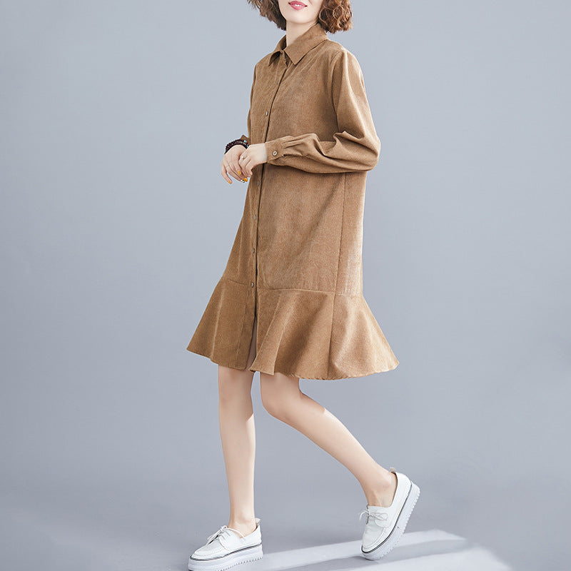 Spring new literary plus size dress women