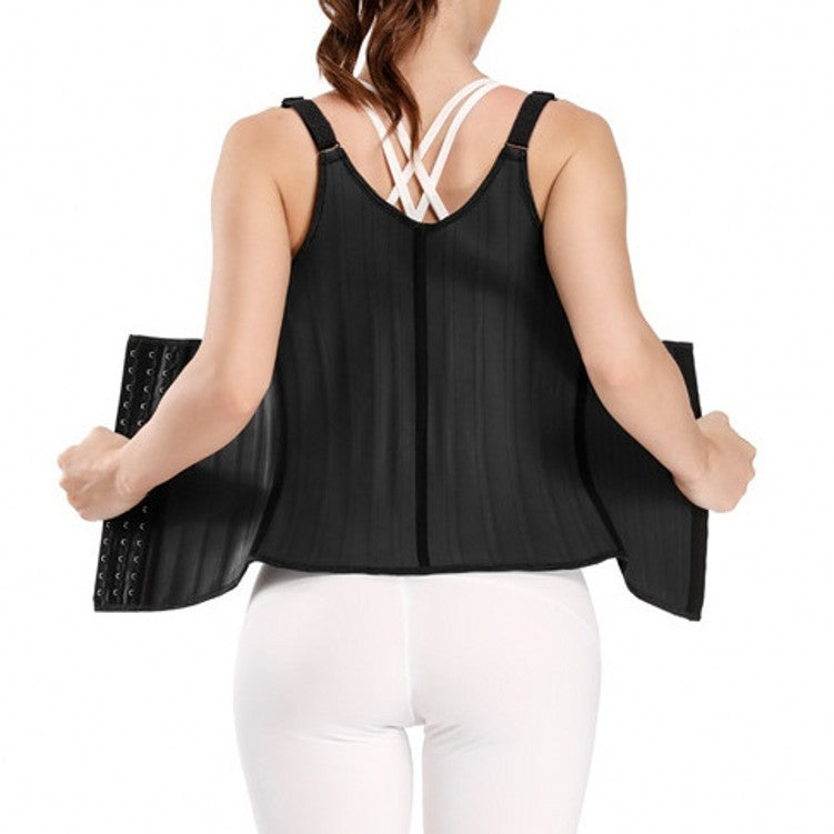 Smooth Latex Shapewear Slimmer Vest Hook & Eye Closure