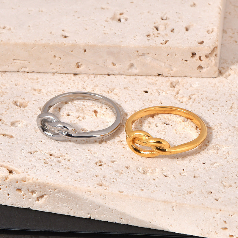 Knotted Heart Knot Titanium Steel Plated