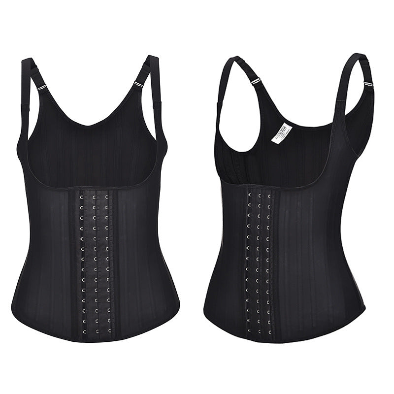 Smooth Latex Shapewear Slimmer Vest Hook & Eye Closure