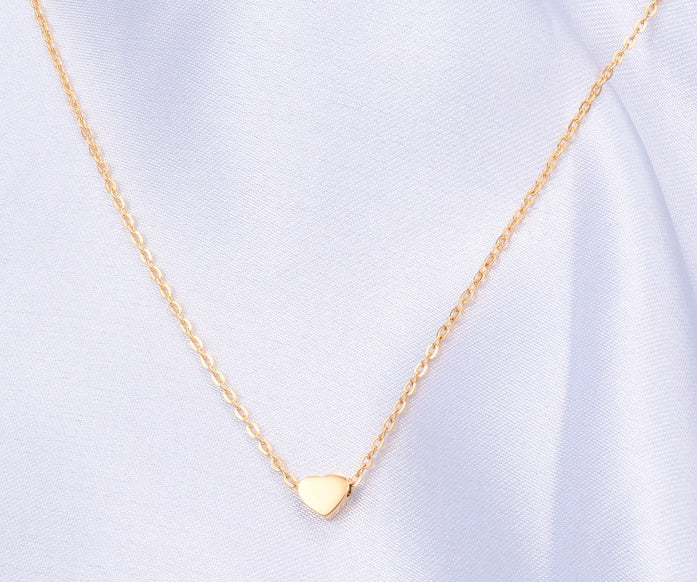 Electroplating 18K rose gold Valentine girlfriend love heart-shaped Rose Gold Pendant Necklace titanium collar