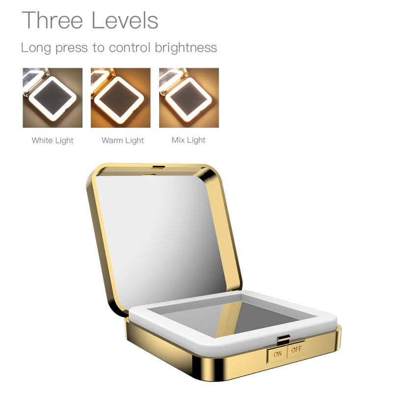 Illuminated Compact Mirror with Magnification