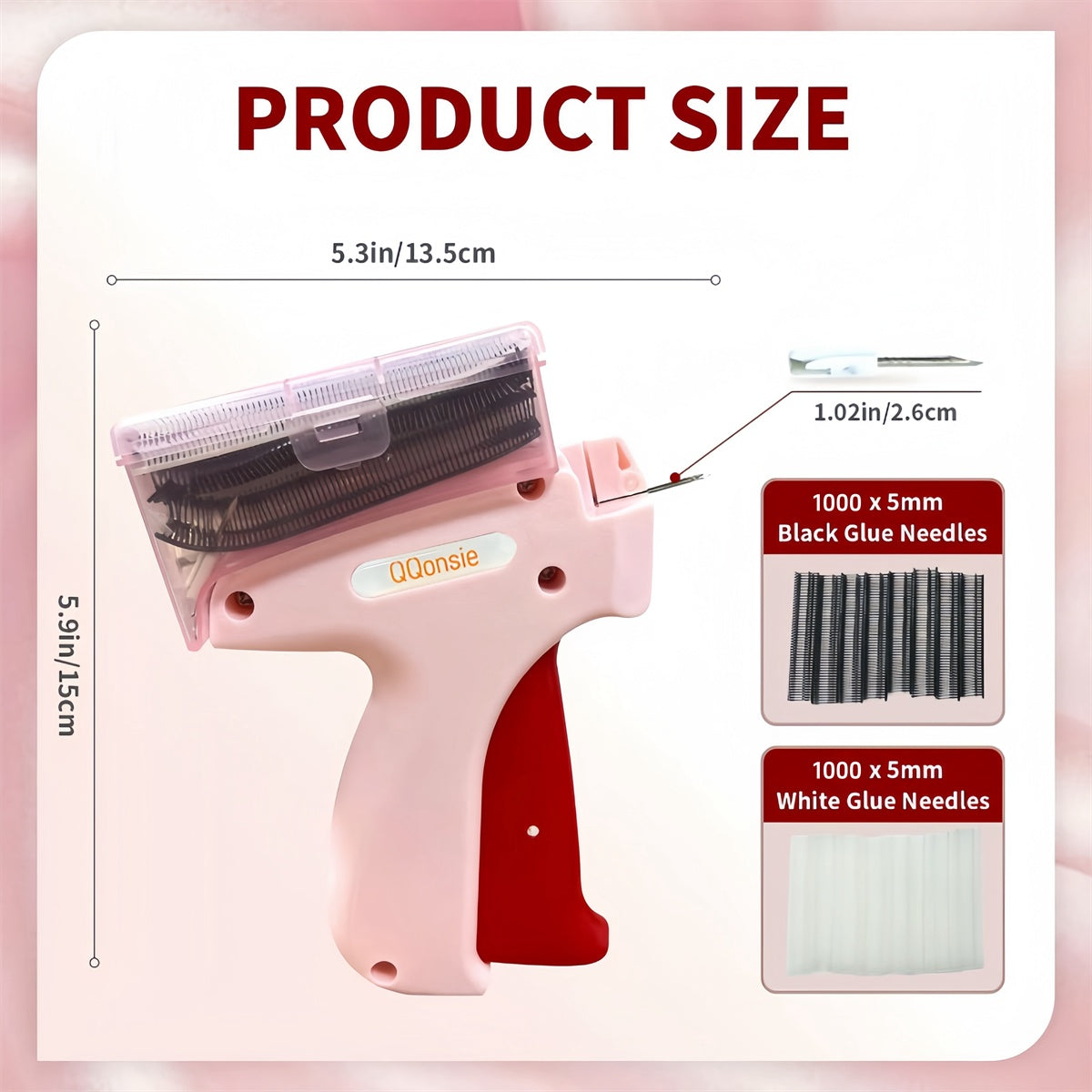 Quick Clothing Fixer, 1 Count Handheld Tag Attacher Gun With 5 Counts Needles & 1000pcs Barbs Fasteners, Sewing Craft Kit For Retail Hang Price Fabric