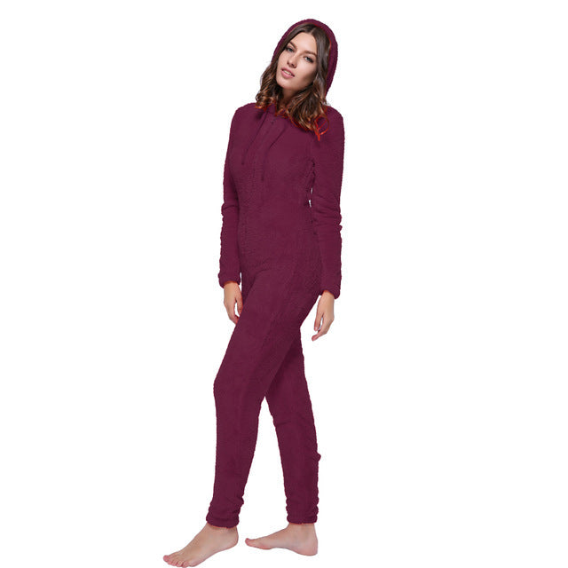 Winter Warm Pyjamas Fluffy Jumpsuits Sleepwear