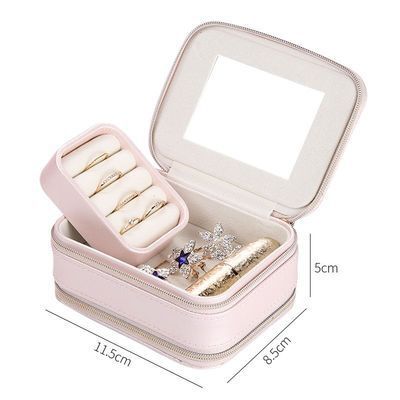 Portable jewelry box earrings small mini necklace ring box