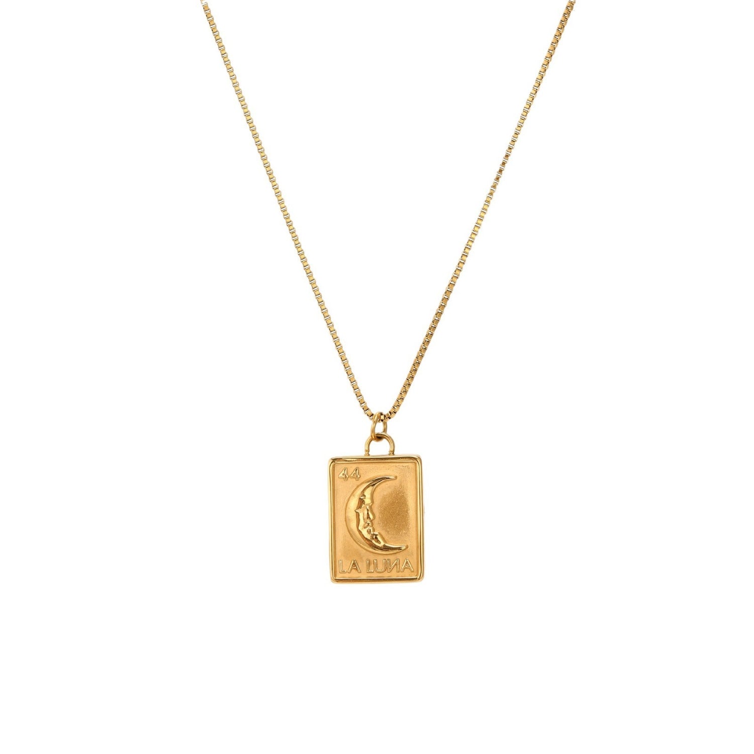 Titanium Steel Crescent Moon Heart Photo Frame Necklace