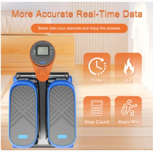 CD Monitor Downloads Home Office Exercise 330LBS Capacity Mini Stepper With Resistance Bands And LCD Monitor