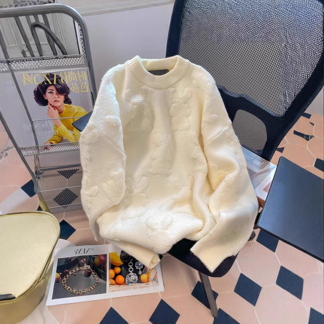 Women's Round Neck Pullover Long Sleeve Sweater