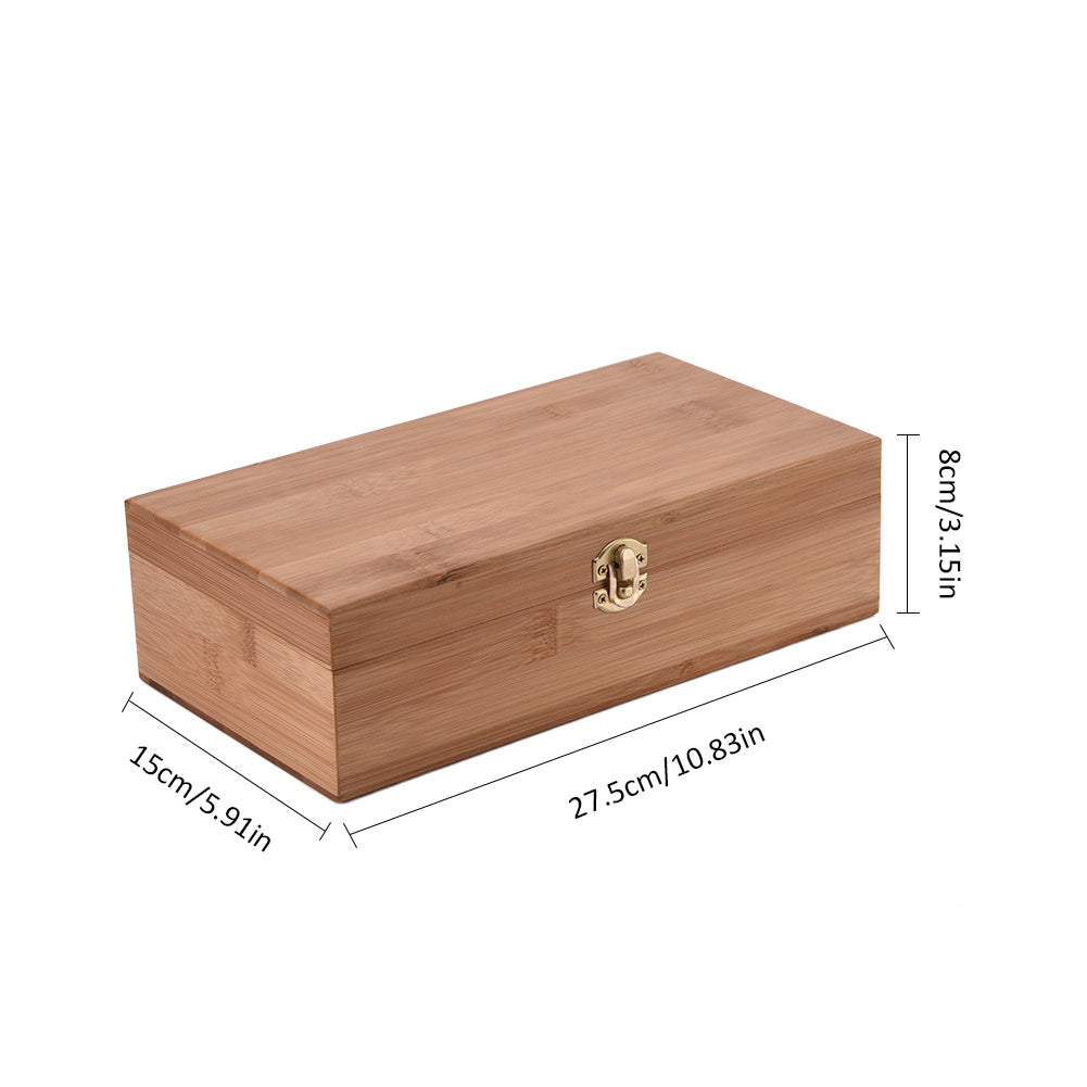 Bamboo Wood 25 Grid Essential Oil Storage Box
