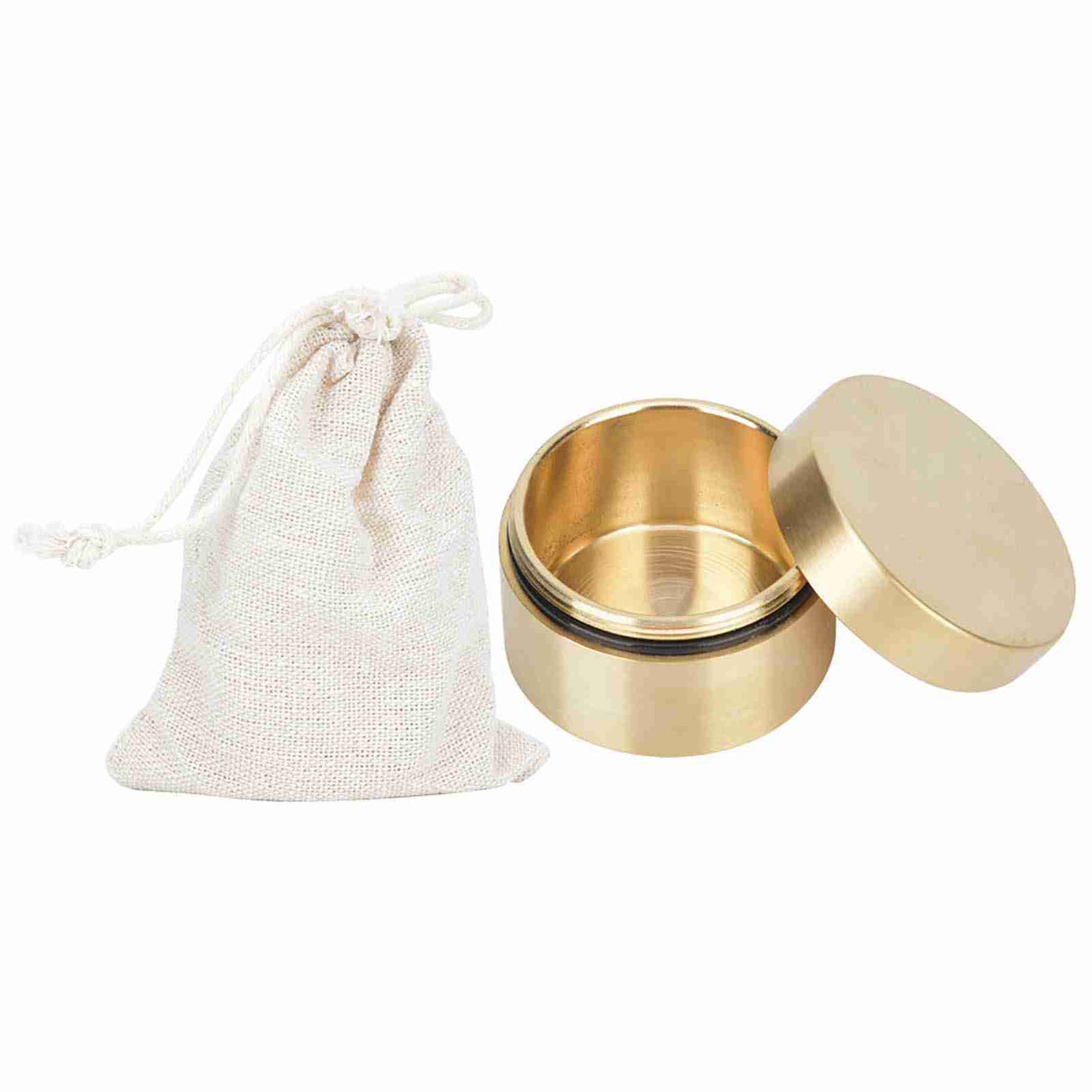 Outdoor Waterproof  Round Shape 

Brass Box Metal Jewelry Sealed Container Dustproof Moisture Proof Coin Storage Box(M )