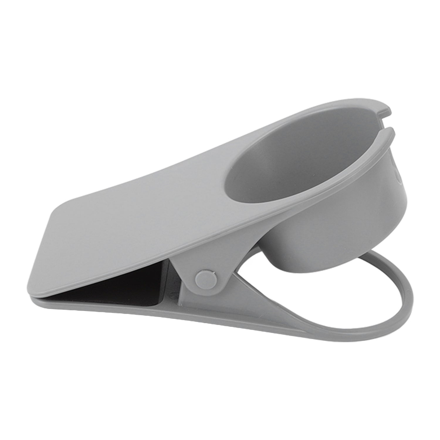 Cup Holder Clip Desk Side Glass Mug Bottle Clamp Stand Plastic for Home Office Storage Grey
