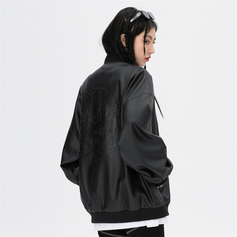 Boyfriend Style Retro Oversized Stand Collar Jacket