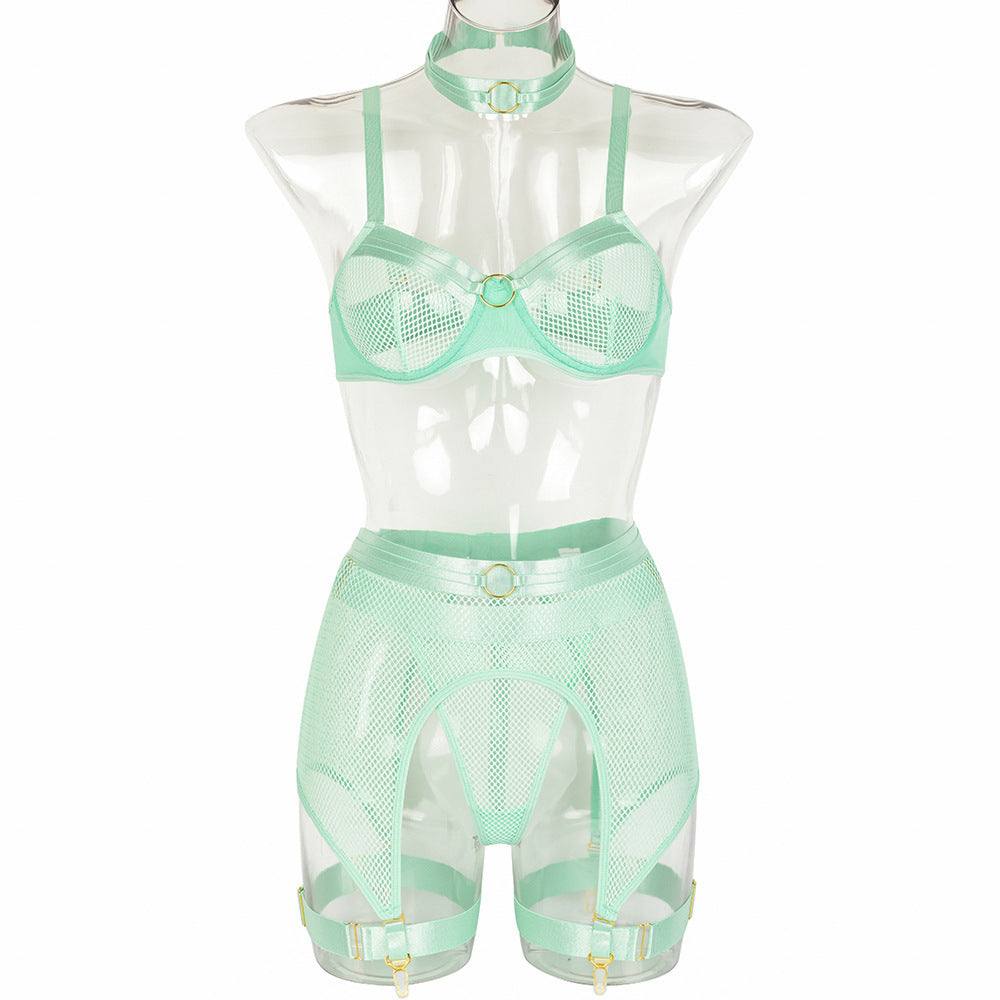 Women's Complex European And American Style Underwear Large Mesh Metal Stitching Scarf