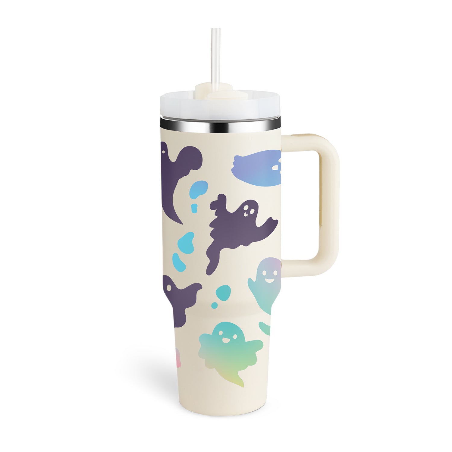 40 Oz Insulated Tumbler with Spill-Proof Lid and Drink Straw