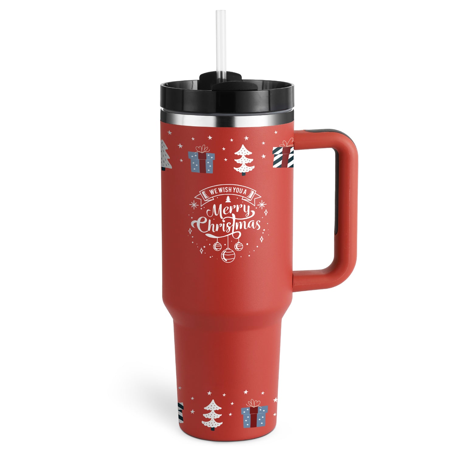 40 Oz Insulated Tumbler with Spill-Proof Lid and Drink Straw