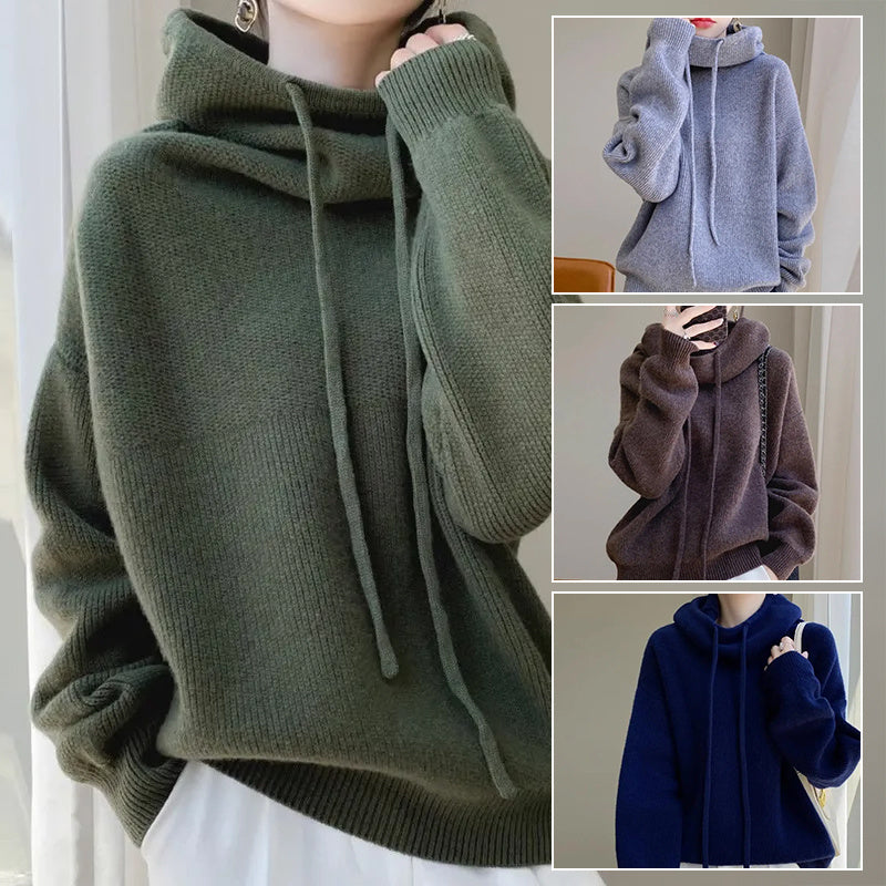 Women's Thick Knit Sweater Hoodie