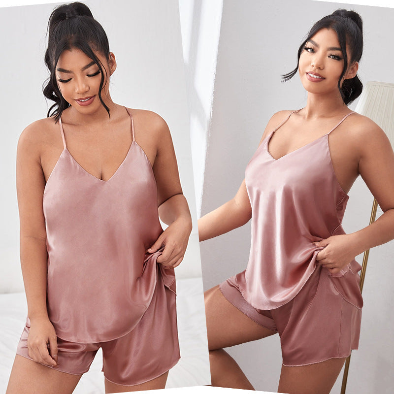 Silky Camisole & Shorts 2-Piece Lounge Set