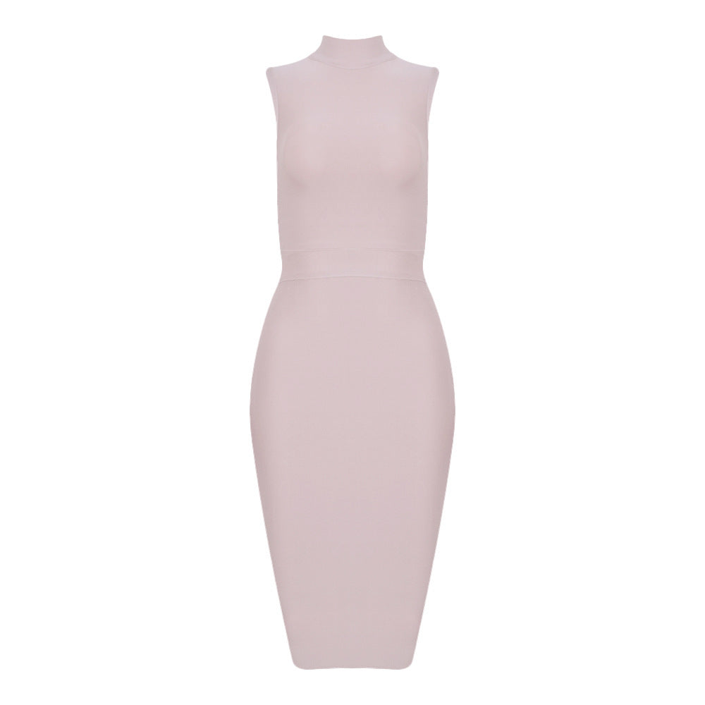 Mock Neck Bandage Dress