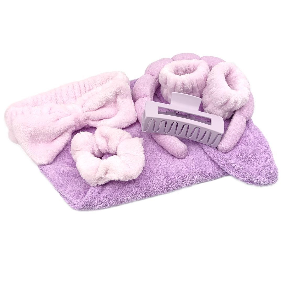 Head Clasp, Hair Dryer Hat Bracelet Headband Headband Seven-piece Grab Clip Purple