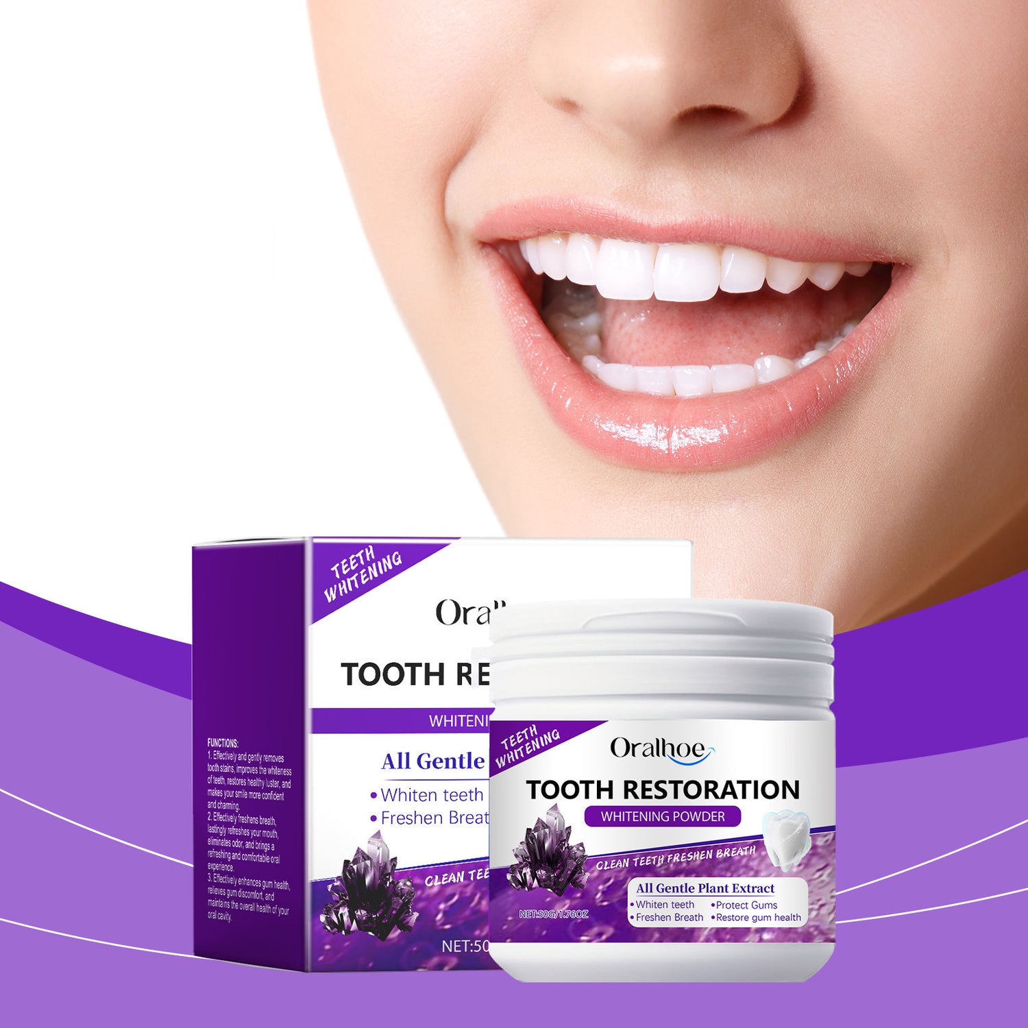 Mint Clean And Refreshing Tooth Protection To Remove Tooth Stains Fresh Breath Beautiful Toothpowder