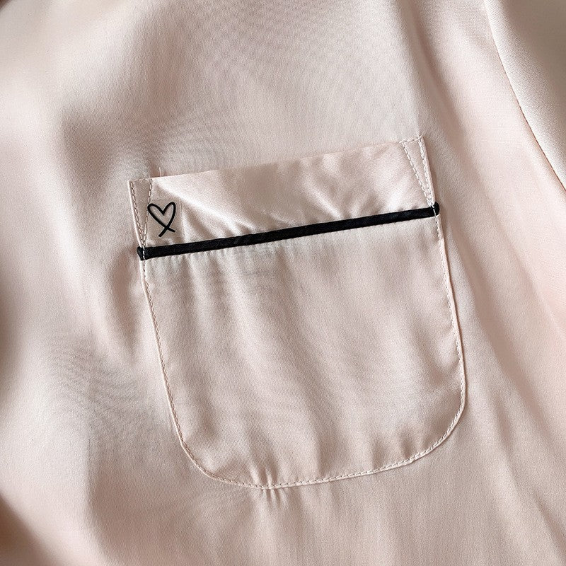 DISANGNI Contra Short Silk Pajama Set