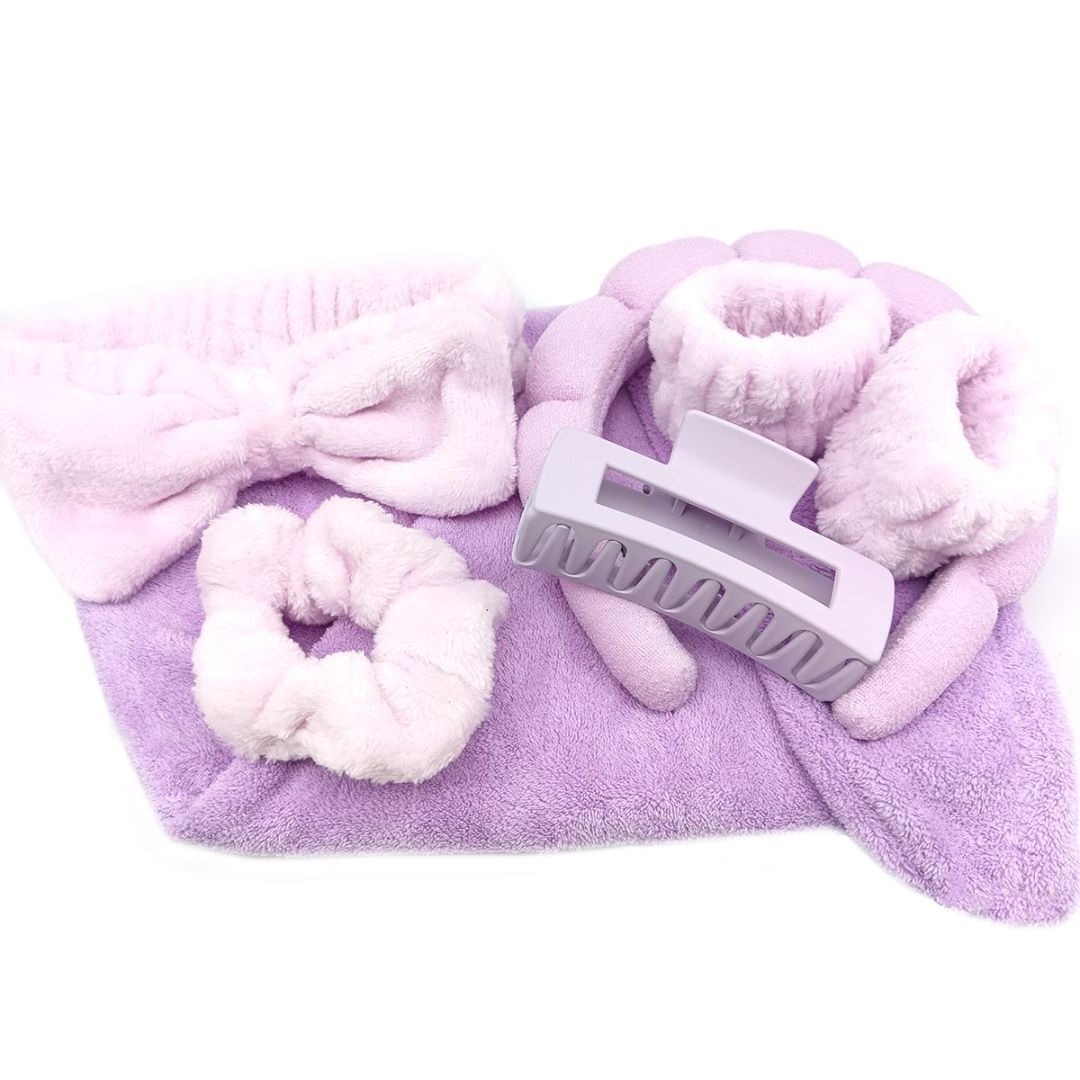 Head Clasp, Hair Dryer Hat Bracelet Headband Headband Seven-piece Grab Clip Purple