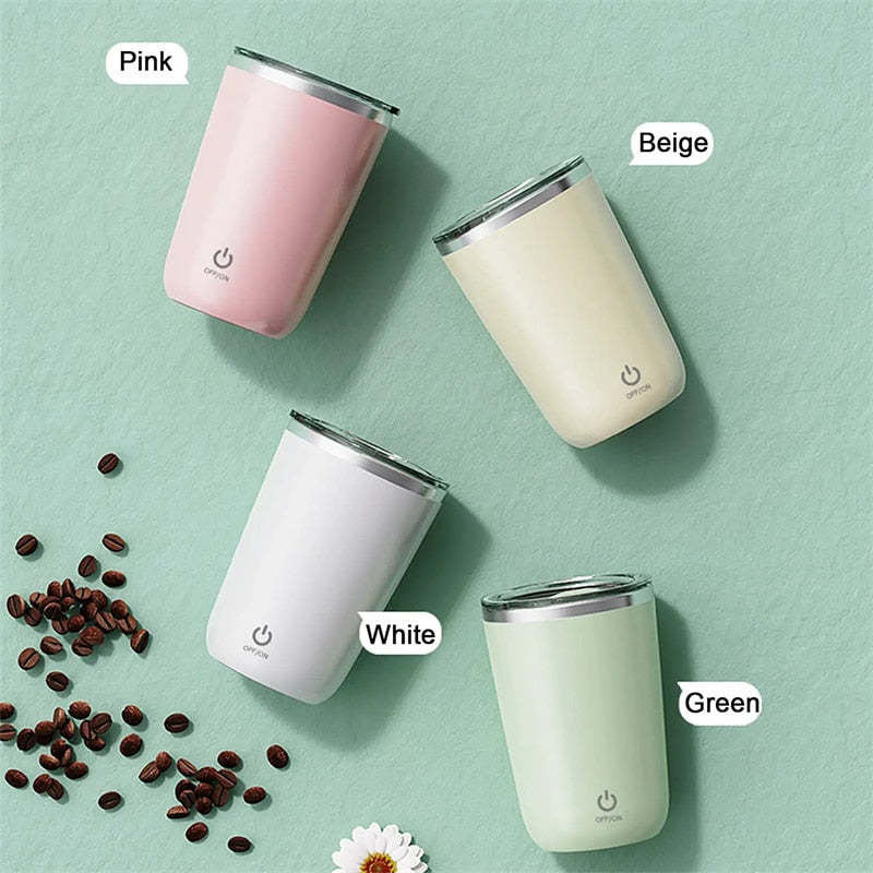 Automatic Self Stirring Mug Coffee Milk Juice Mixing Cup Electric Stainless Steel Stirring Cup 350ml