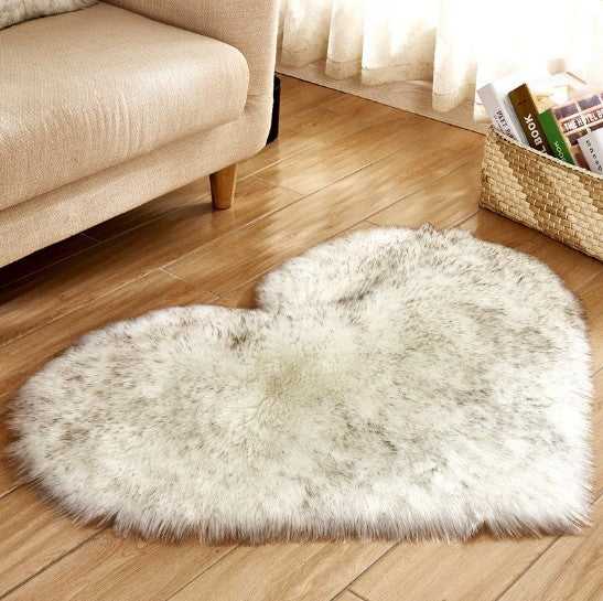 Plush Heart Shaped Carpet Non-Slip Mat Fluffy Rug
