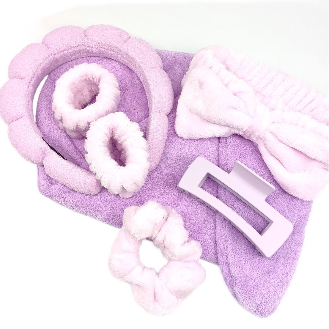 Head Clasp, Hair Dryer Hat Bracelet Headband Headband Seven-piece Grab Clip Purple