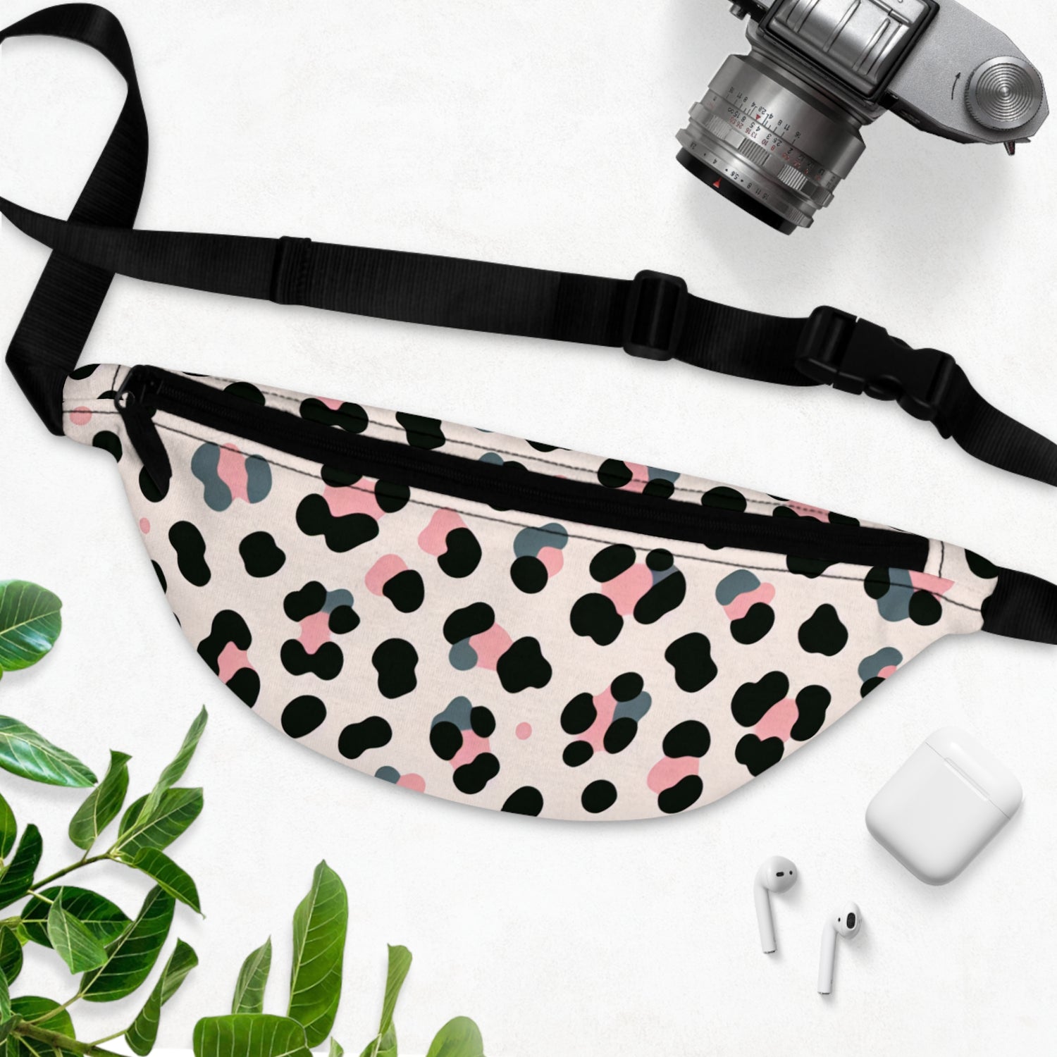 Pink Grey Leopard Fanny Pack