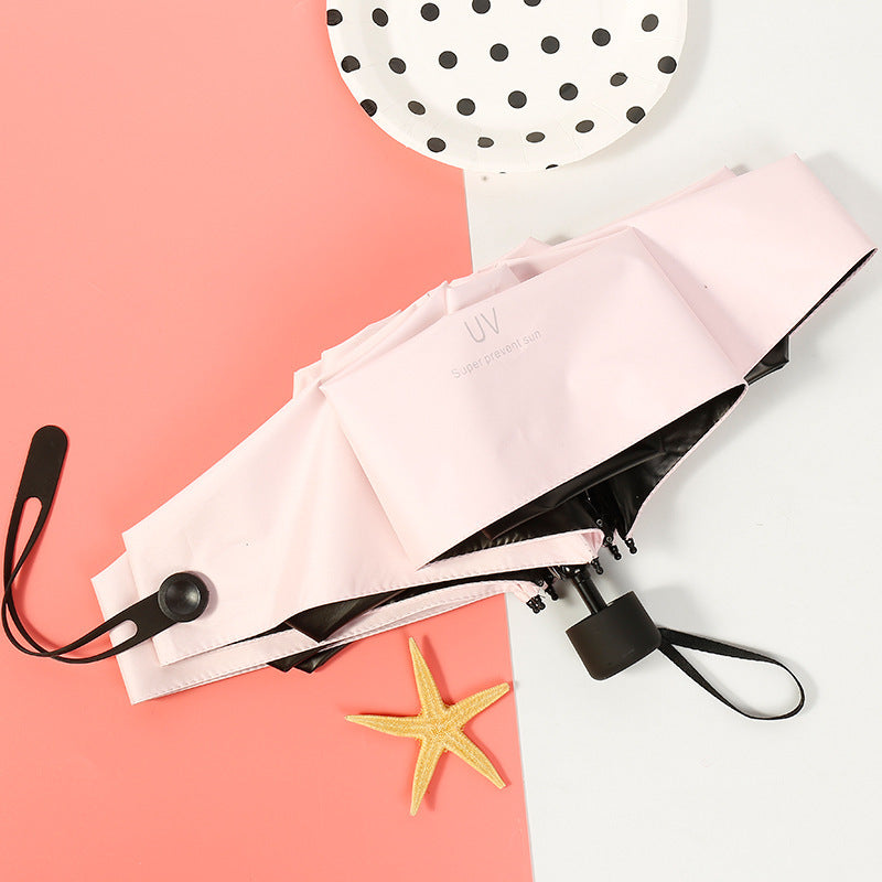 Mini round handle five-fold umbrella