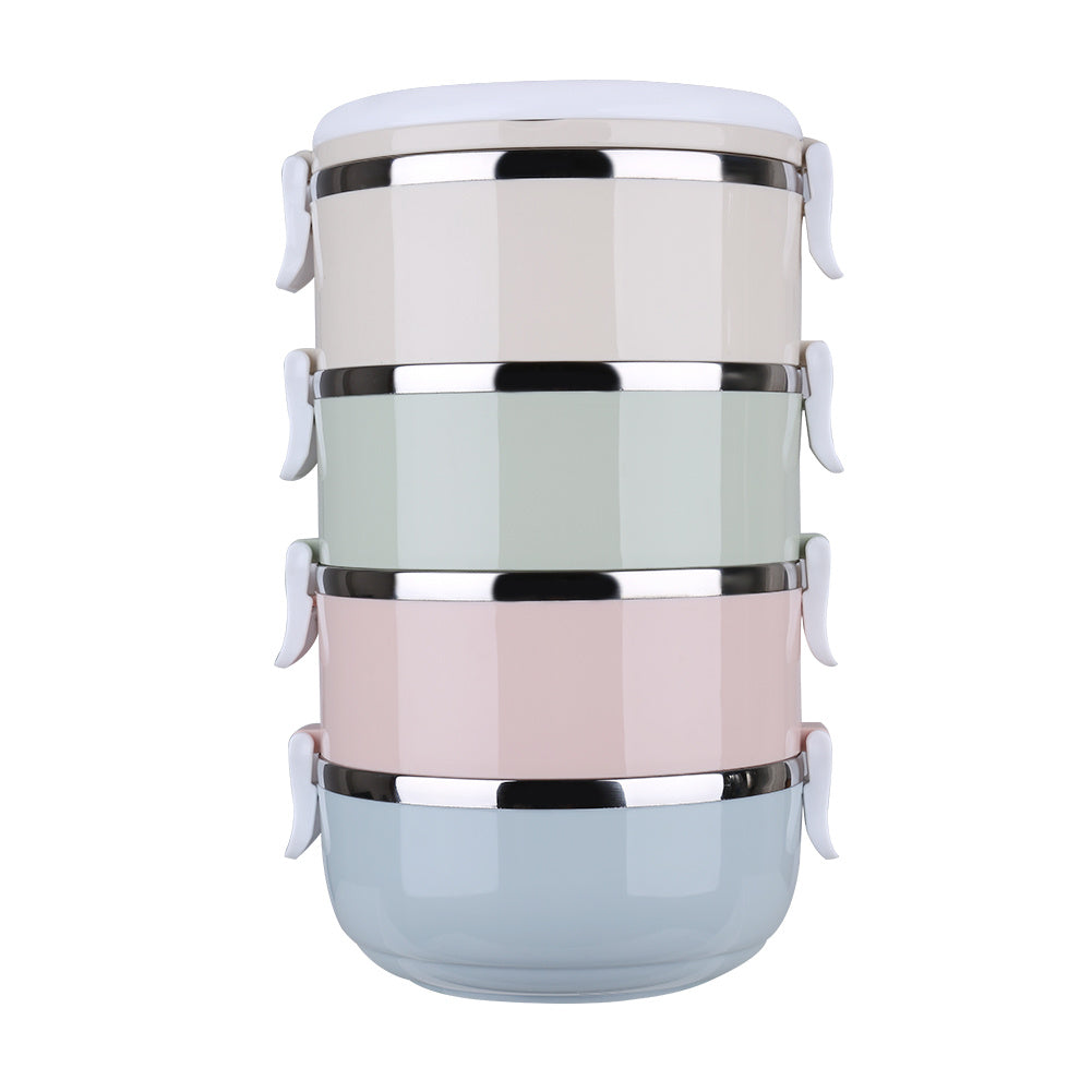 4 Tier Portable Stainless Steel Travel Bento Bowls Set