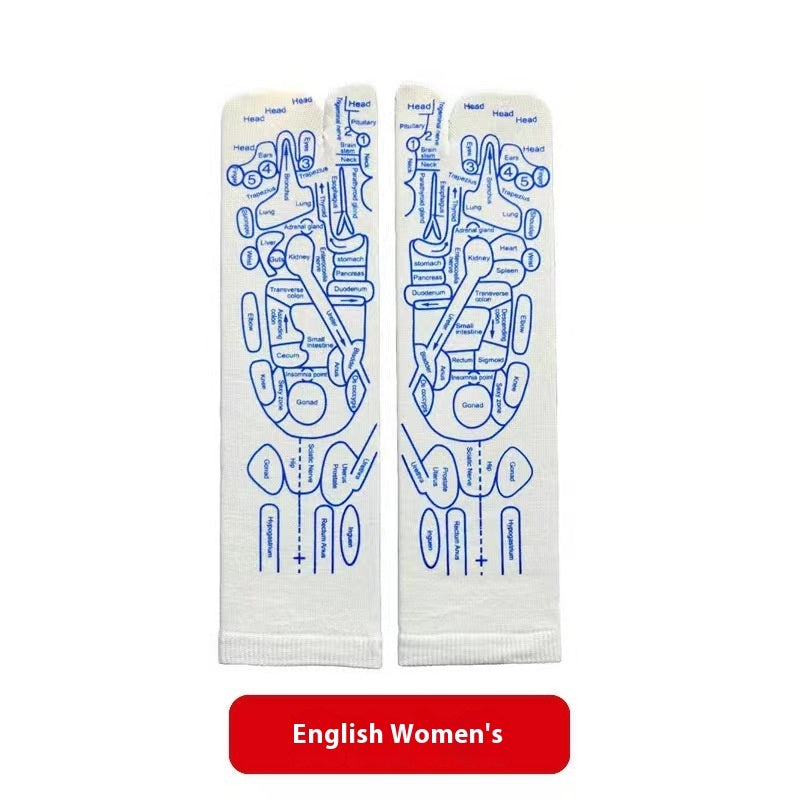 Meridian Socks Acupoint Massage Label Socks English Version