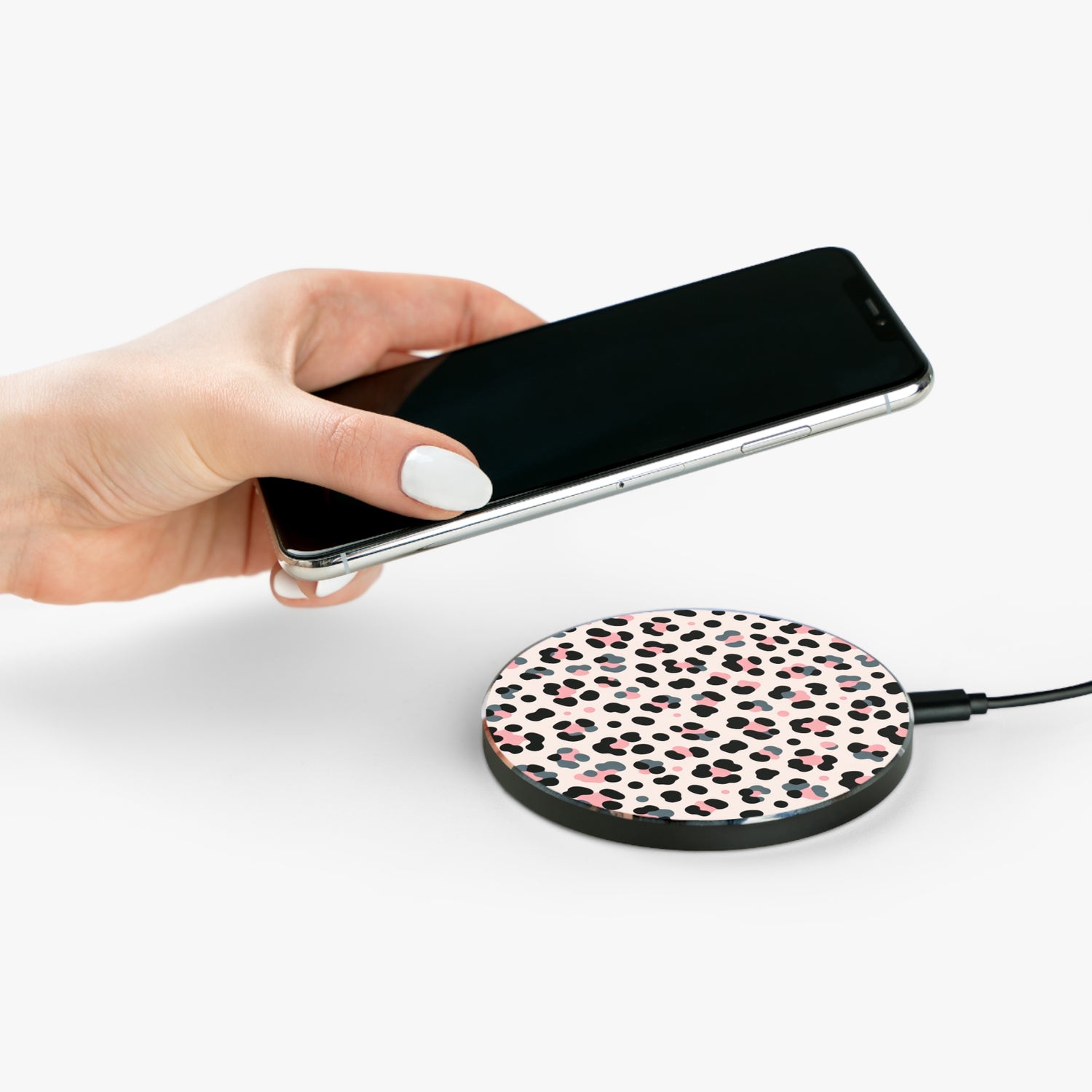 Pink Grey Leopard Wireless Charger