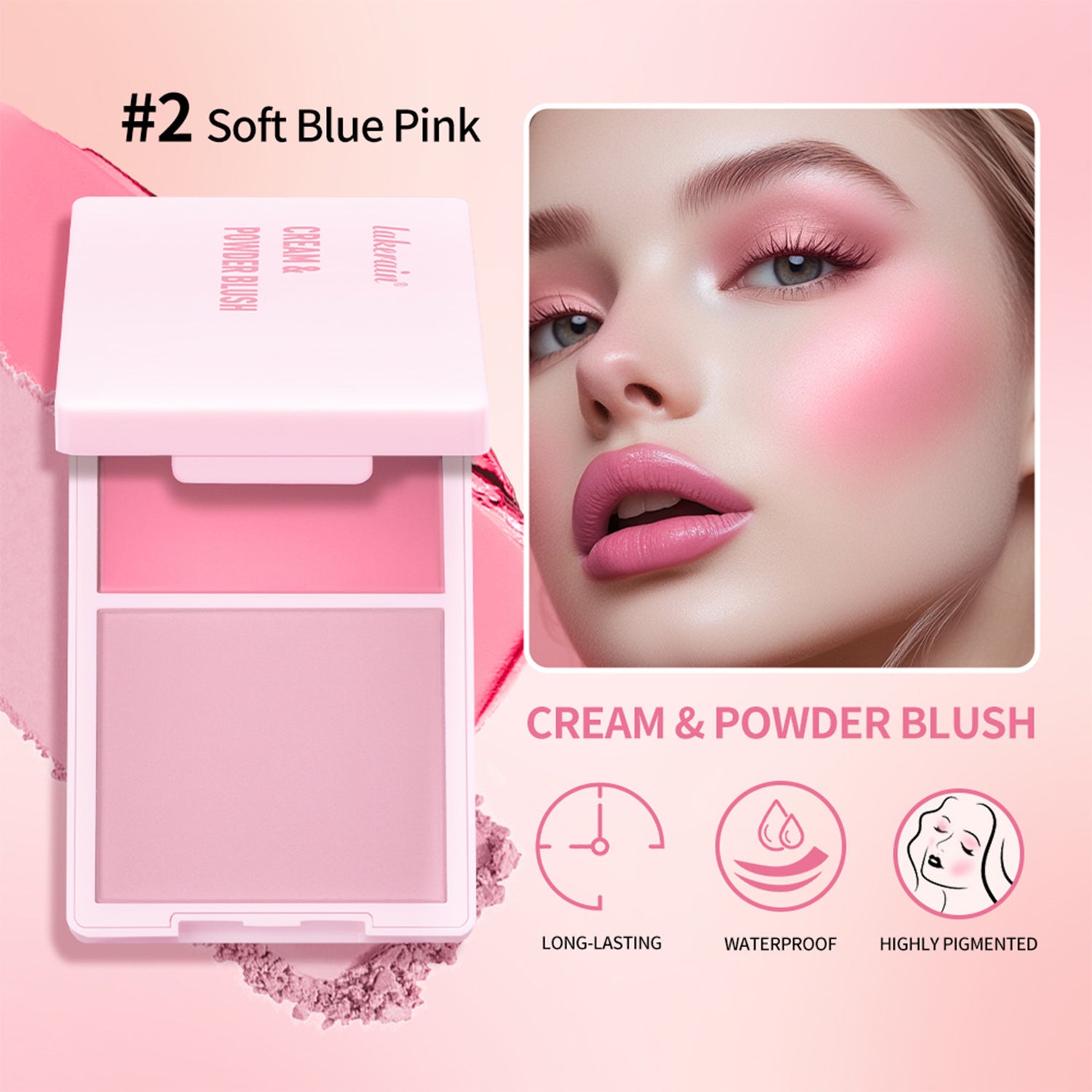 Two-in-one Blusher Blush Powder Plate Not Easy To Smudge
