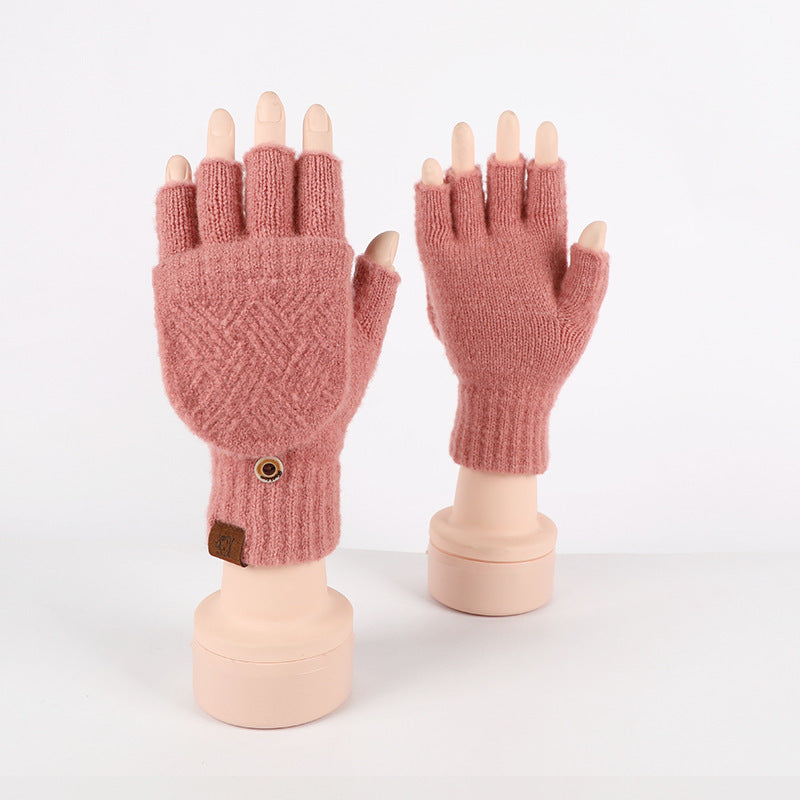 Winter Warm Flip Rhombus Gloves