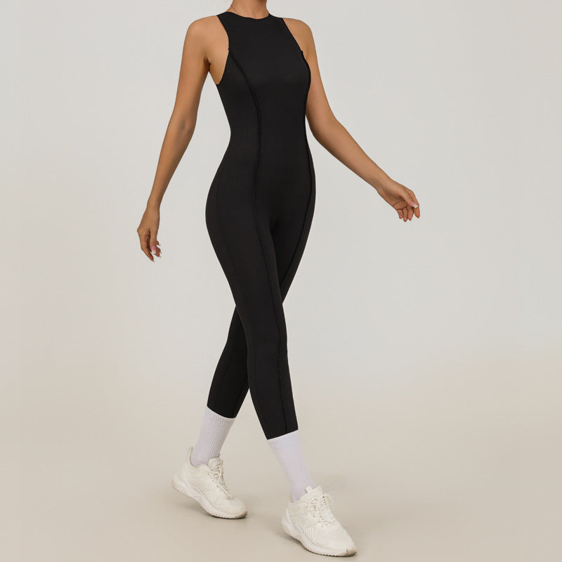 High Elastic Quick-drying Sleeveless Three-dimensional Sports Yoga Jumpsuit