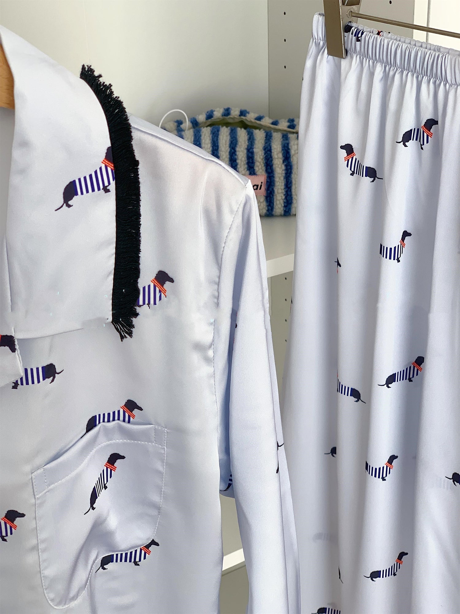 Ice And Snow Silk Long-sleeved Trousers Pajama Suit