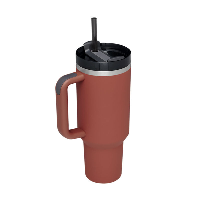 40 Oz Insulated Tumbler with Spill-Proof Lid and Drink Straw