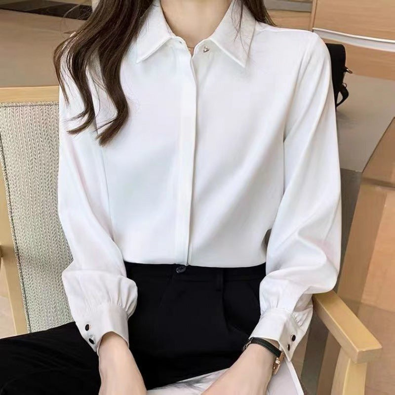 White Shirt Women's Autumn French Chic Top