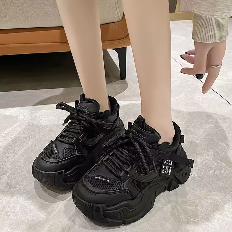 Fleece-lined All-matching Fashion Casual Thick Bottom Heightened Sneakers