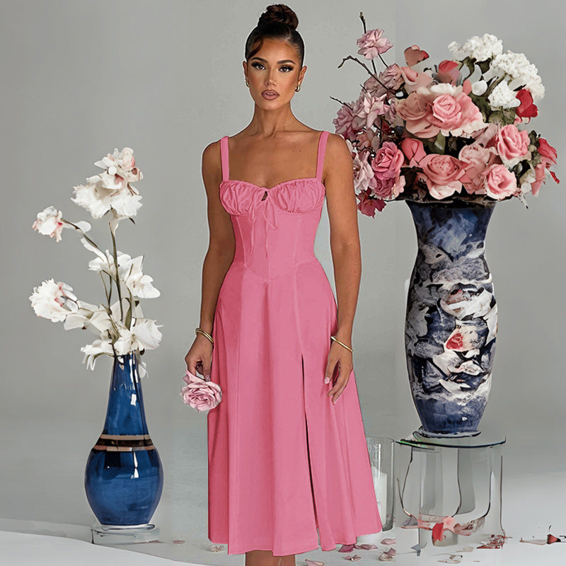 Casual Lace Tie Corset Sling Dress