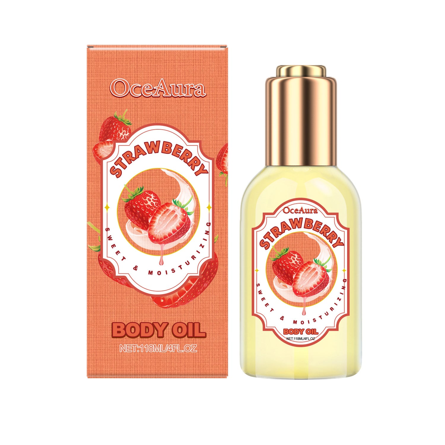 Strawberry Flavor Body Moisturizing Treatment Oil Mild