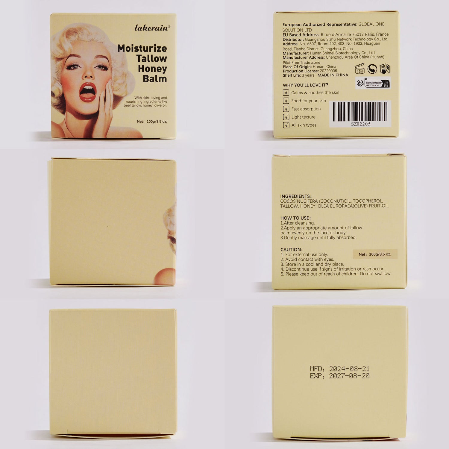 Tallow Honey Moisturizer Cream Skin Care Facial