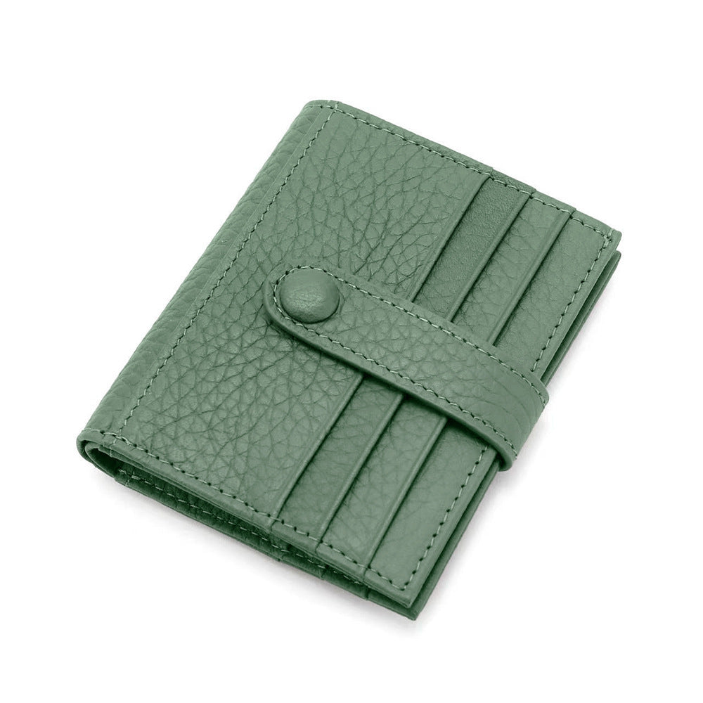 Mini Cowhide Leather ID Wallet