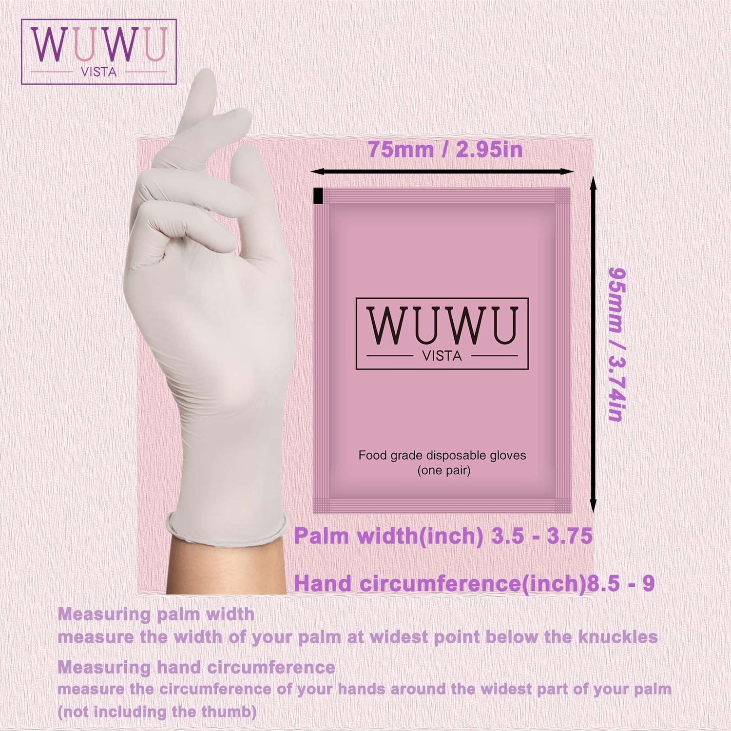 WUWUVISTA 30 Pairs Individually Packaged Disposable Nitrile Gloves New Food Grade TPE Latex Gloves Non-Slip Gloves Wax Accessories