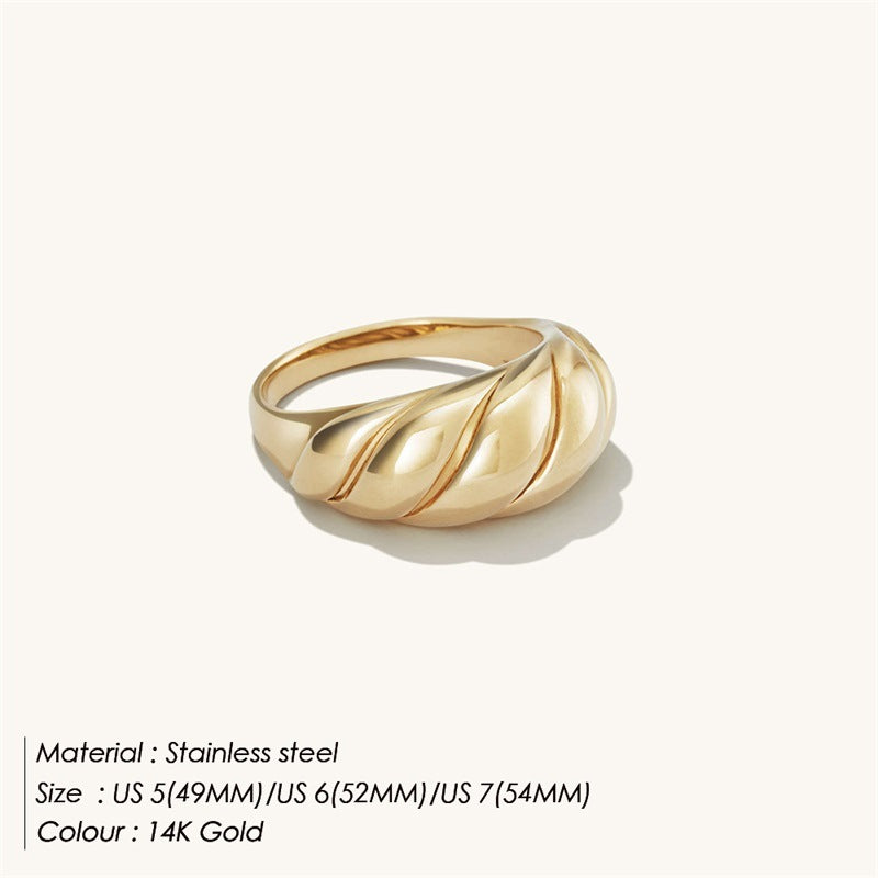 Stainless Steel Ring Gold Plated Couple Index Finger Ring